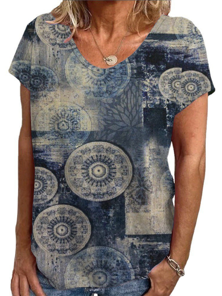 Damen T-Shirt mit einzigartigem Mandala-Design Drune