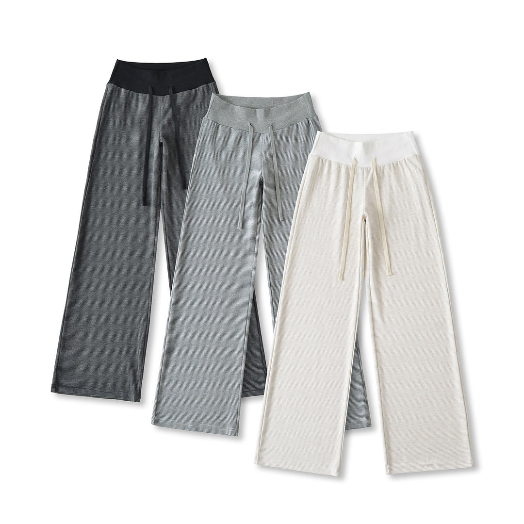 Damen weite Loungehose mit elastischem Bund und Kordelzug Drune