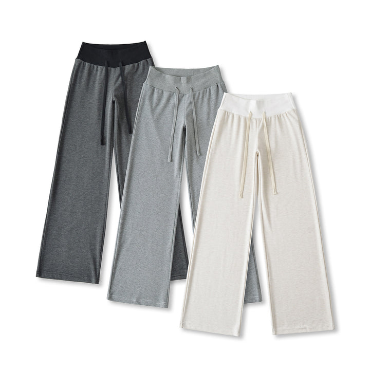 Damen weite Loungehose mit elastischem Bund und Kordelzug Drune