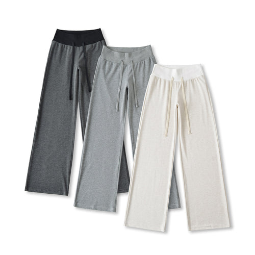 Damen weite Loungehose mit elastischem Bund und Kordelzug Drune