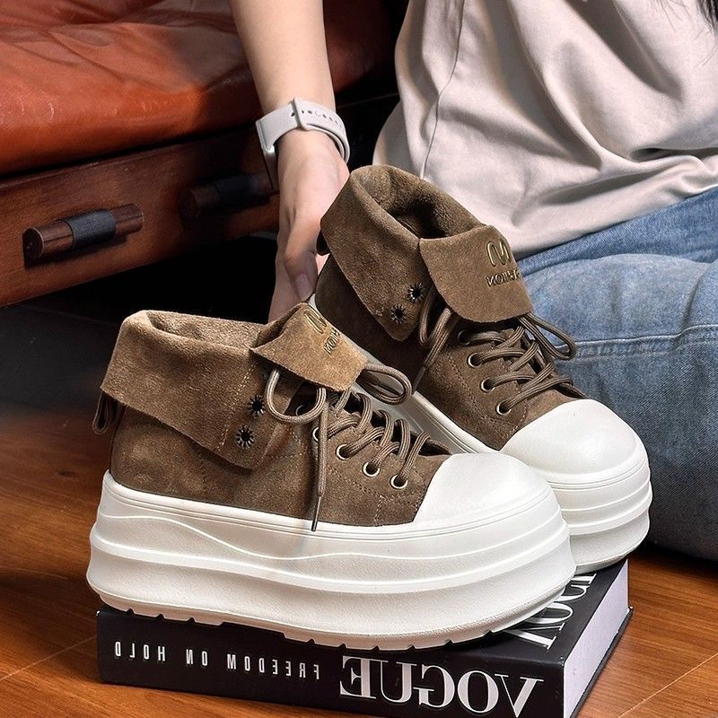 Damen Plateausneaker mit modischem Umschlag und komfortabler Sohle Drune