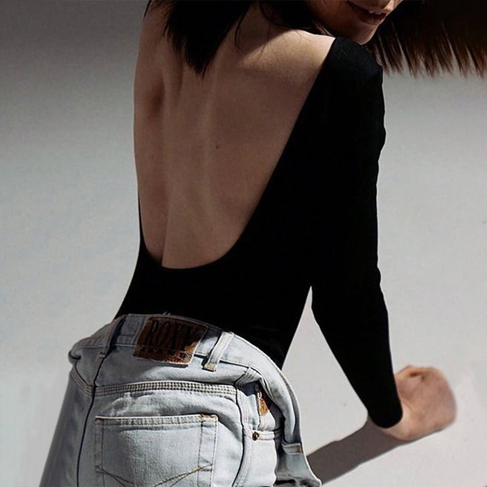 Damen figurbetontes Langarmshirt mit Rundhalsausschnitt und modischem Stretch Drune