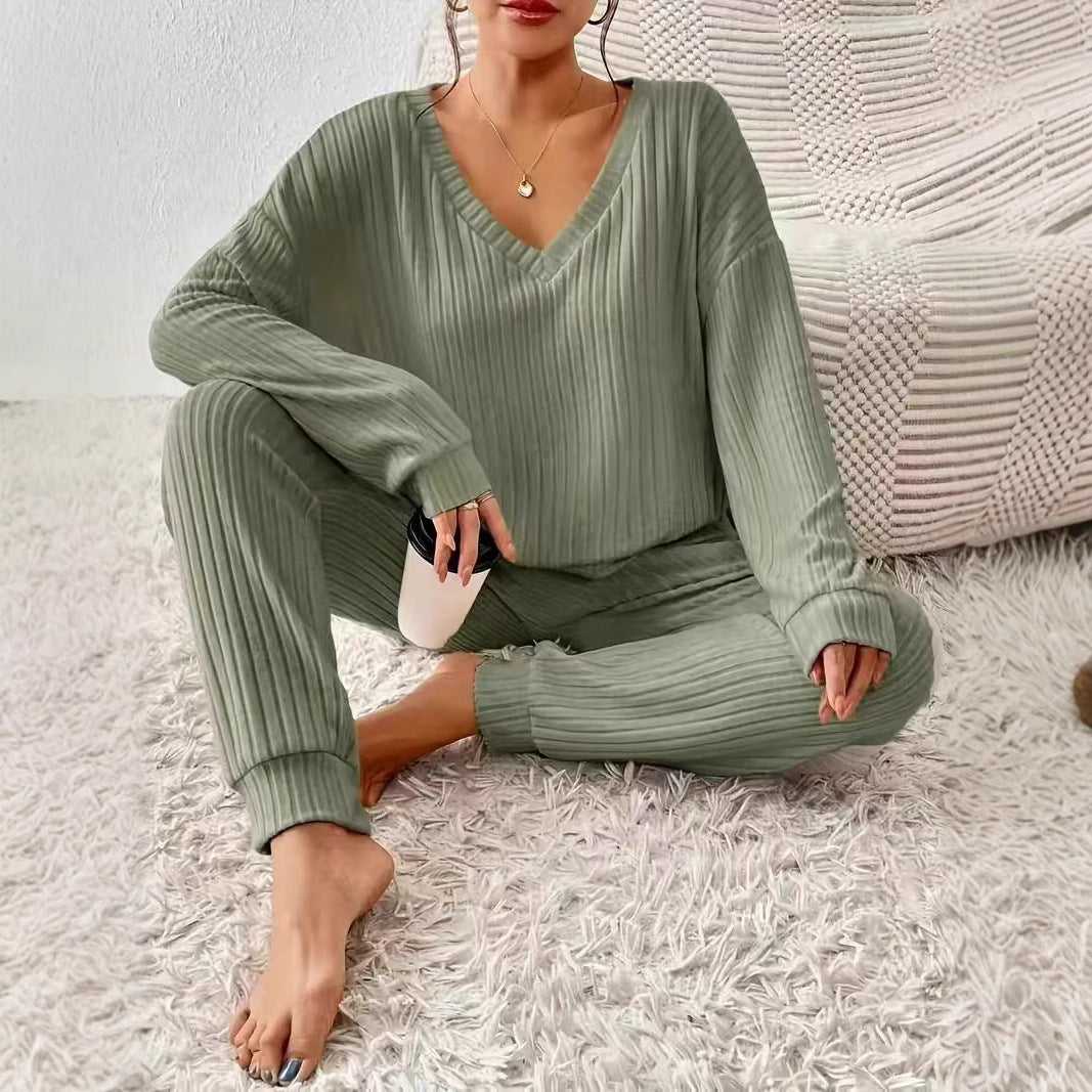 Damen Loungewear Set aus Rippstrick Drune