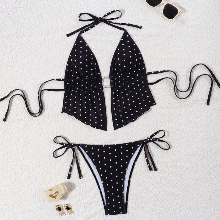 Damen Bikini-Set mit verspieltem Polka-Dot-Muster und verstellbaren Trägern Drune