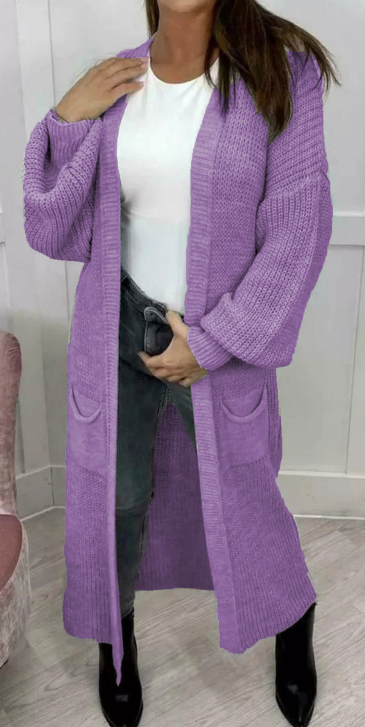 Damen Grobstrickcardigan mit lässiger Passform und langen Ärmeln Drune