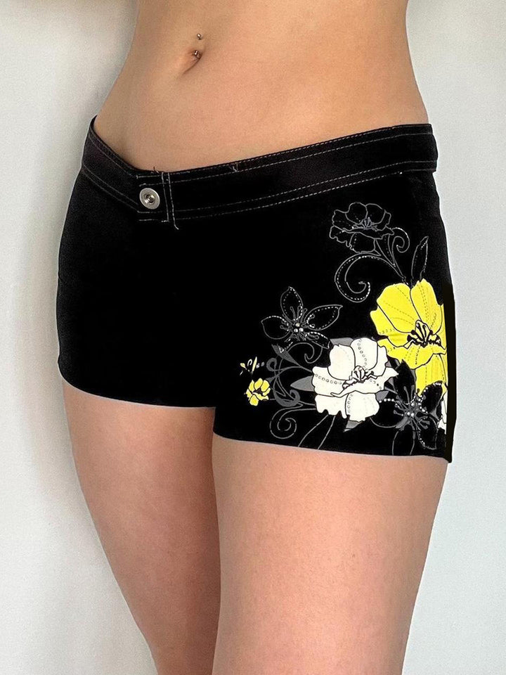 Damen Lustige Blumen-Shorts Drune