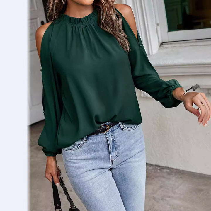 Damen Bluse mit kühlen Schulterdetails und elastischen Ärmeln Drune