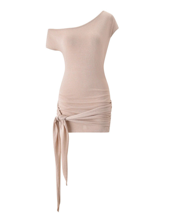 Damen Asymmetrisches Wickeltop mit dekorativen Schlaufen Drune