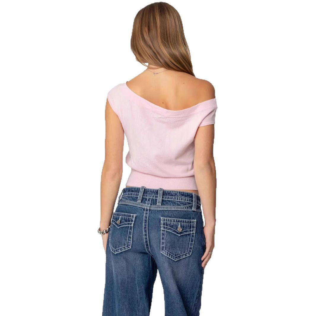 Damen Off-Shoulder T-Shirt Drune