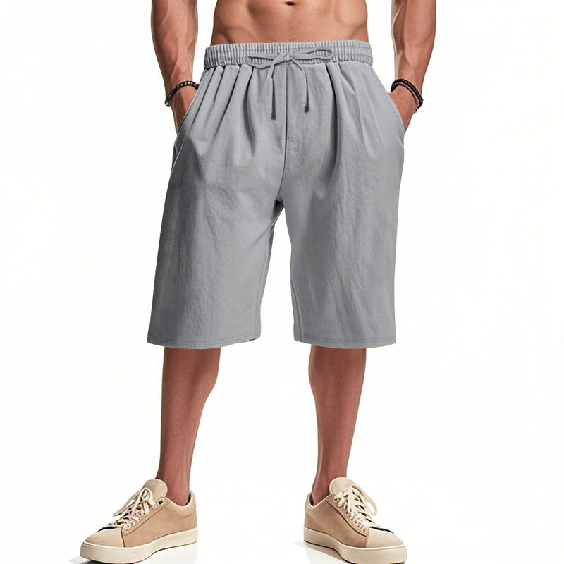 Herren nan lässige Bermudashorts aus Baumwollmix mit elastischem Bund Kordelzug und Seitentaschen Drune