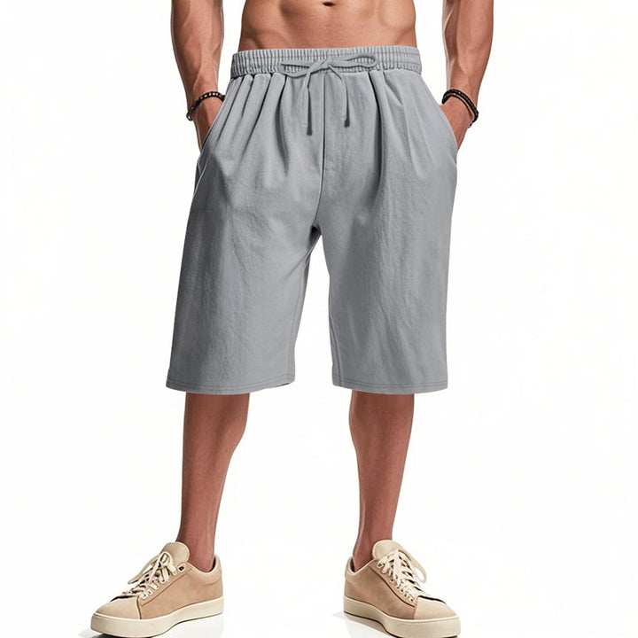 Herren nan lässige Bermudashorts aus Baumwollmix mit elastischem Bund Kordelzug und Seitentaschen Drune