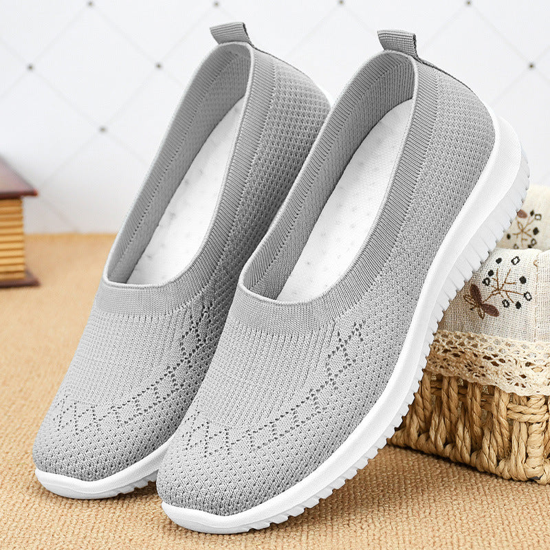 Damen nan nahtloser Strick-Ballerina-Slip mit sockenähnlichem Schaft, elastischem Einstieg und dämpfender Leichtlaufsohle Drune