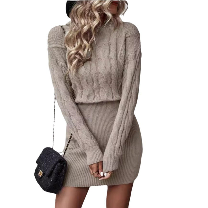 Damen Strickkleid mit strukturiertem Pullover-Set Drune