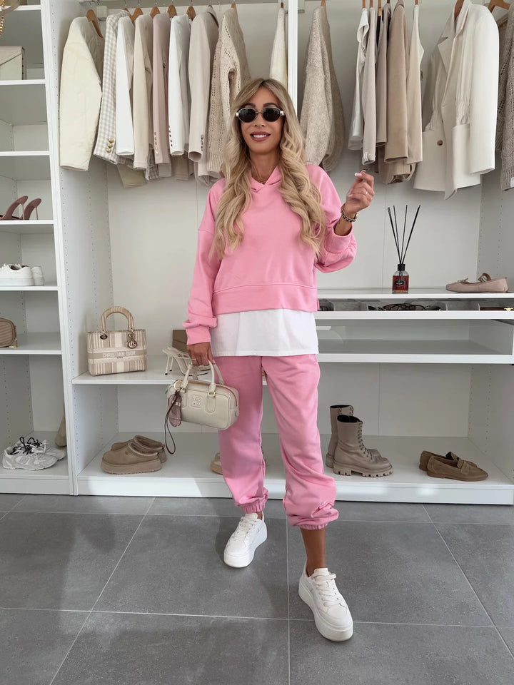 Damen lässiges Sweater-Set mit Oversized Hoodie und bequemen Jogginghosen Drune