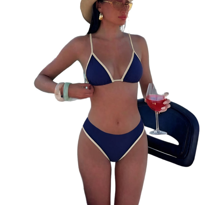 Damen Triangel-Bikini mit hohem Beinausschnitt und verstellbaren Trägern Drune