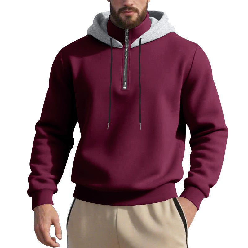 Herren sportlicher Kapuzenpullover mit halbem Reißverschluss und atmungsaktivem Stoff Drune