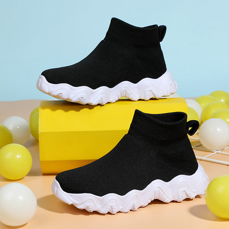 Damen nan elastischer Strick-Sockenschuh mit ergonomischer Wellen-Plateausohle Drune