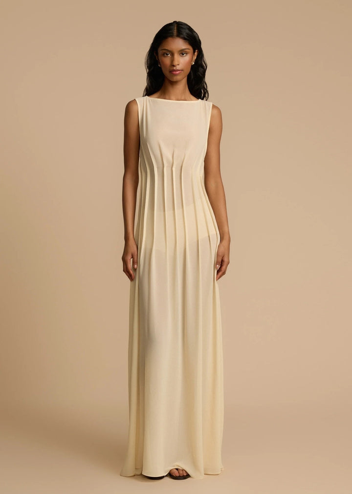 Damen Langes Abendkleid mit raffinierten Falten Drune