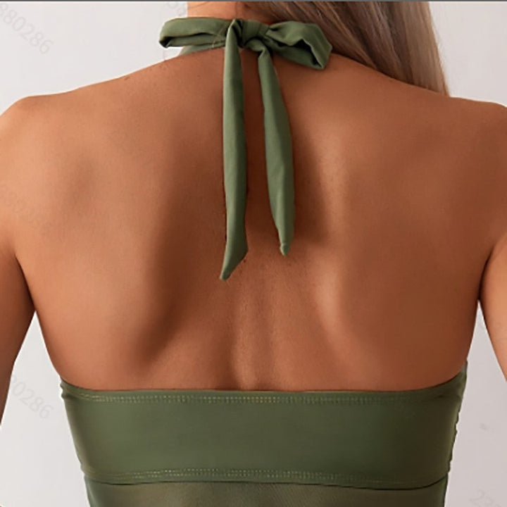 Damen Tankini-Set mit femininem Wickeldesign und hohem Taillenslip Drune