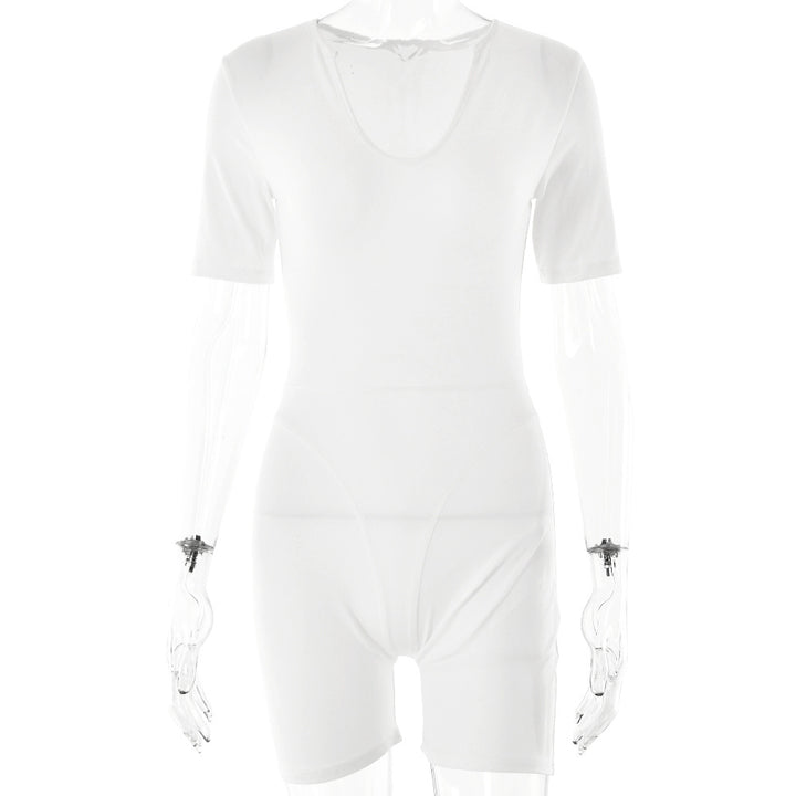 Damen Sportlicher Kurzarm-Bodysuit mit hochwertigem Baumwollmaterial und figurformendem Design Drune