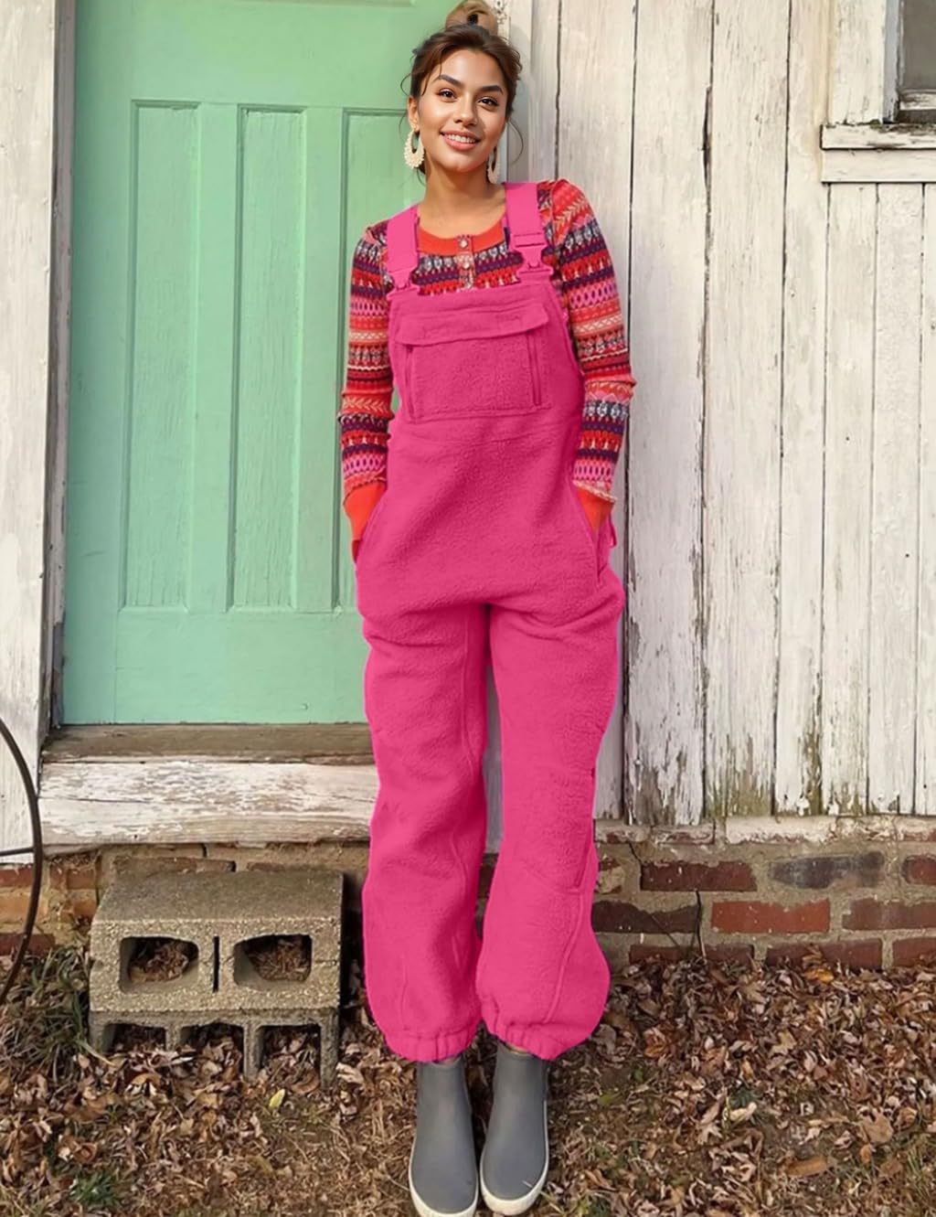 Damen Fleece-Latzhose mit praktischen Taschen und weicher Innenseite Drune