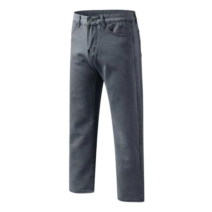 Damen gerade geschnittene Jeanshose mit hohem Bund und klassischen Details Drune