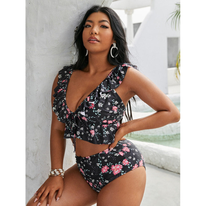 Damen Bikini-Set mit Rüschendesign und verstellbarem Oberteil Drune