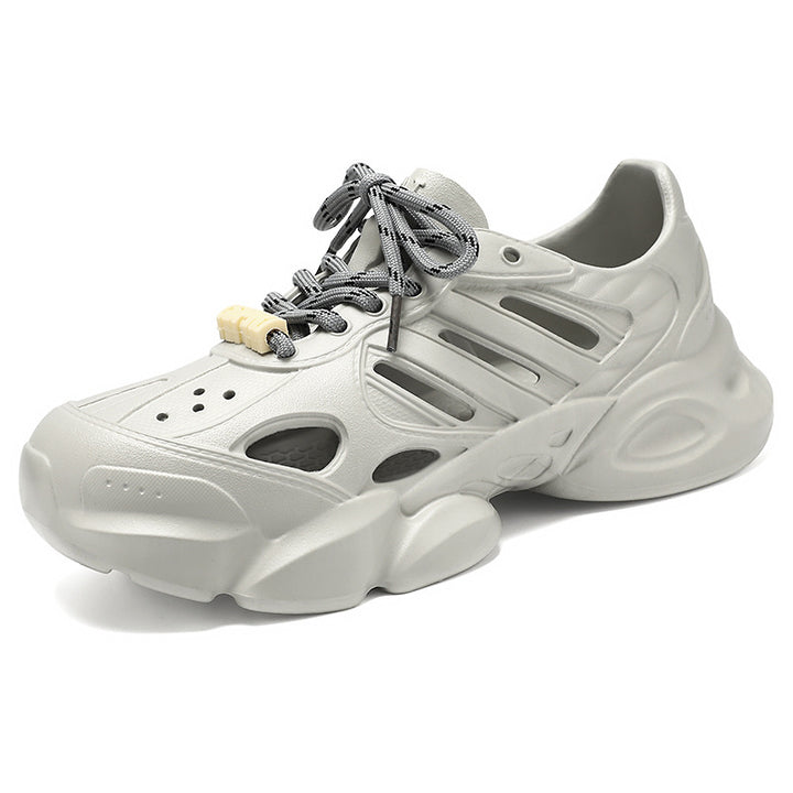 Herren nan futuristischer atmungsaktiver Cut-Out Plateau-Sneaker mit stoßdämpfender EVA-Sohle und Schnellverschluss Drune