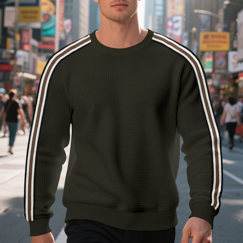Herren Sportlicher Sweatshirt mit strukturierter Oberfläche und modernen Streifen Drune
