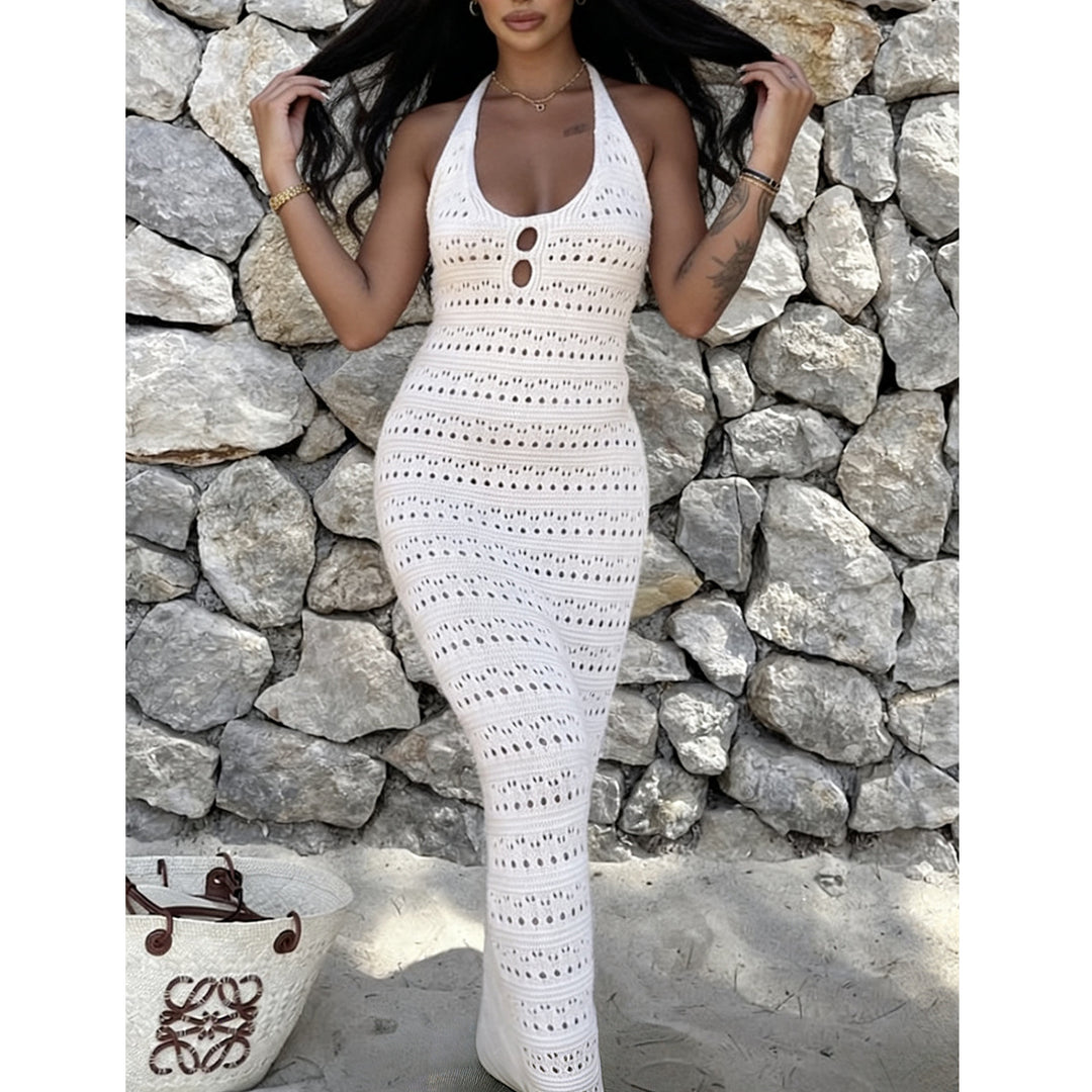 Damen Maxikleid mit einzigartigem Häkeldesign Drune