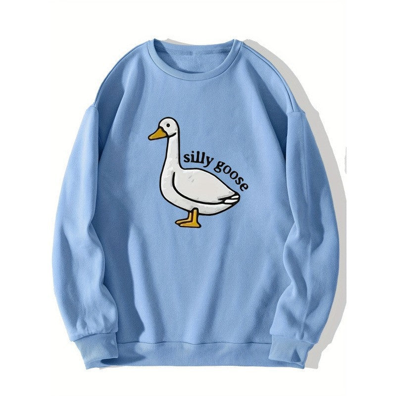 Damen Sweatshirt mit verspieltem Entenmotiv und lässigem Schnitt Drune