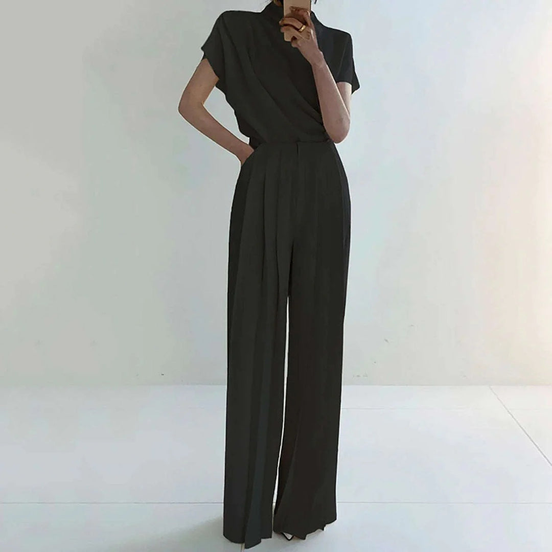 Damen Eleganter Jumpsuit mit weitem Bein und tailliertem Schnitt Drune