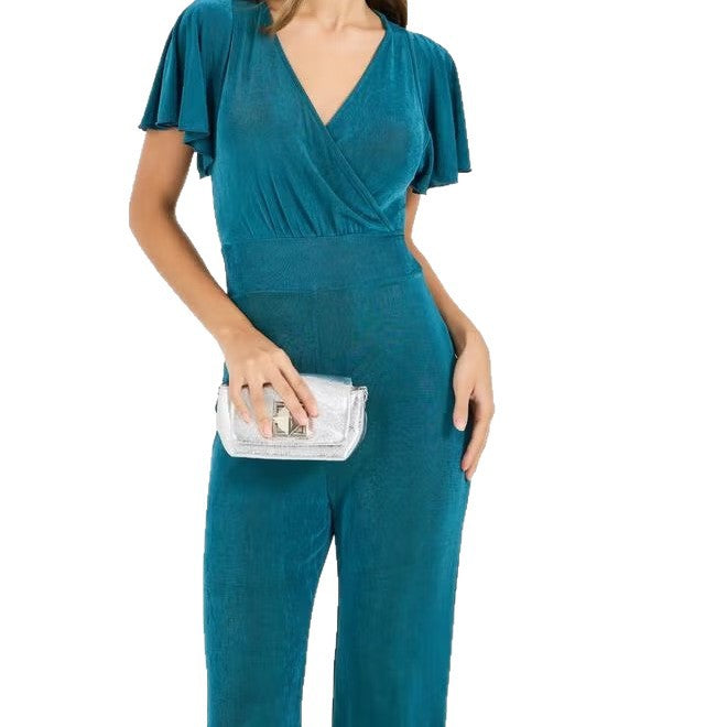Damen eleganter Jumpsuit mit fließendem Schnitt und detailreichen Puffärmeln Drune