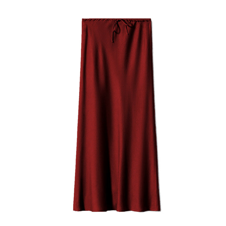 Damen Maxi-Rock mit elastischemBund und seitlicher Bindegurt Drune