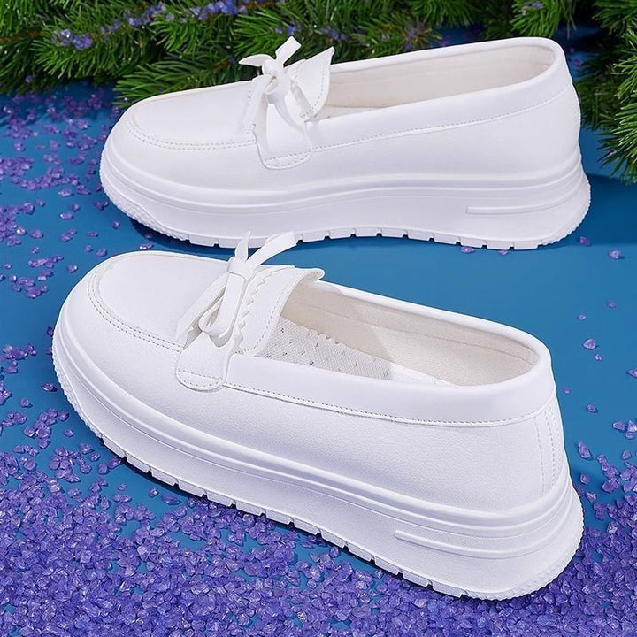 Damen Komfortable Slip-On Sneakers mit eleganter Schleife Drune