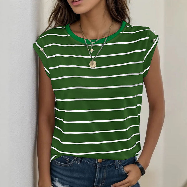 Drune | Ärmelloses gestreiftes T-Shirt Frauen