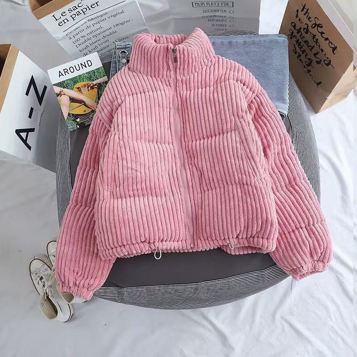 Damen modische Kapuzenjacke mit samtiger Struktur und praktischen Taschen Drune