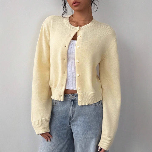 Damen Strickjacke aus softer Baumwolle mit Knopfdetails Drune