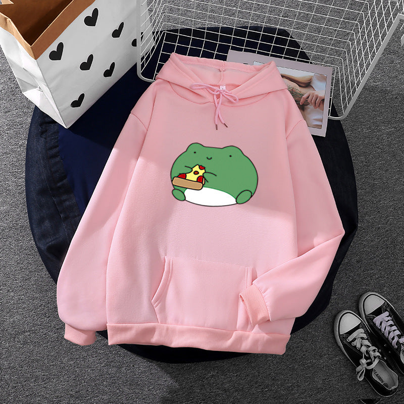 Damen Kuscheliger Hoodie mit einzigartigem Froschdesign Drune