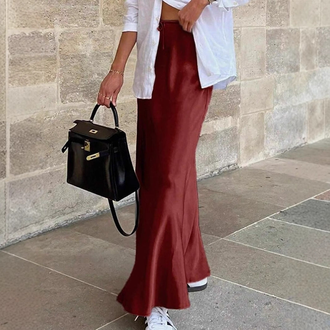 Damen Maxi-Rock mit lässiger Taillenkordel und elegantem Schnitt Drune