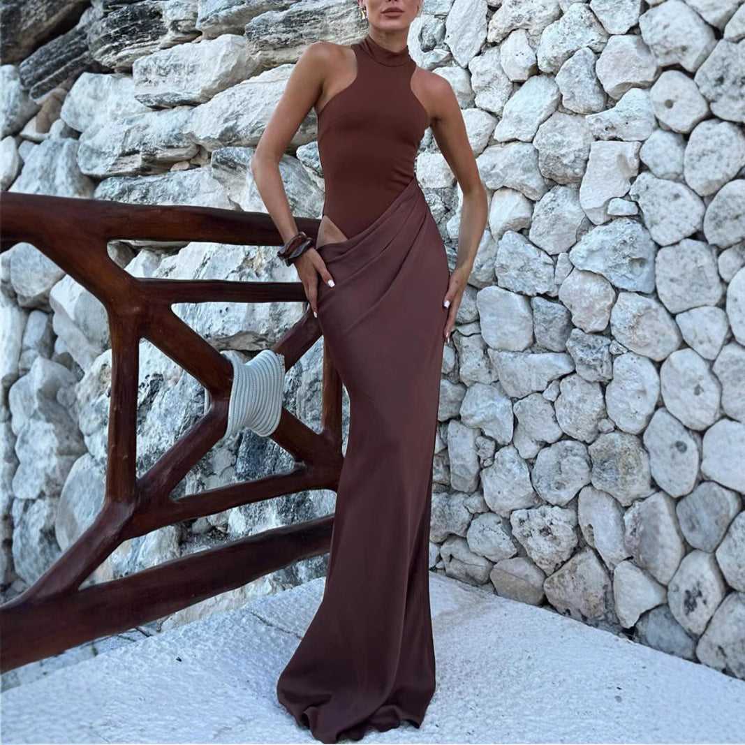 Damen Maxi-Kleid mit modischem Schnitt Drune