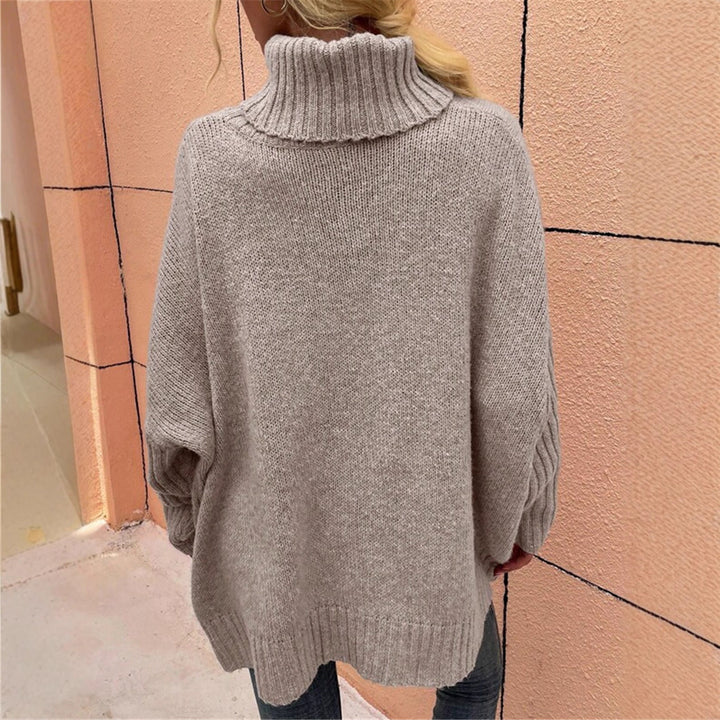 Damen Grobstrickpullover mit hohem Kragen Drune