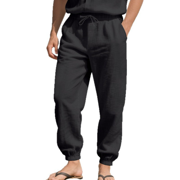 Herren leichte und luftig geschnittene Strandhose mit elastischem Bund und Seitentaschen Drune