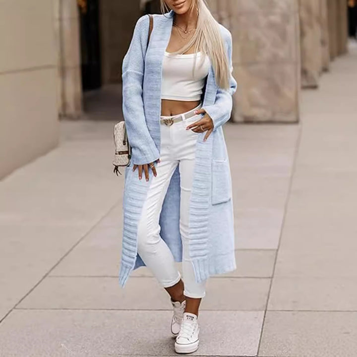 Damen Strickmantel mit praktischen Taschen und elegantem Schnitt Drune