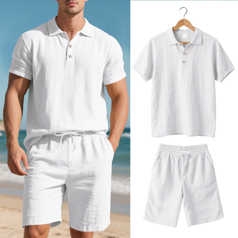 Drune | Kurzärmliges Poloshirt und Shorts Strandanzug