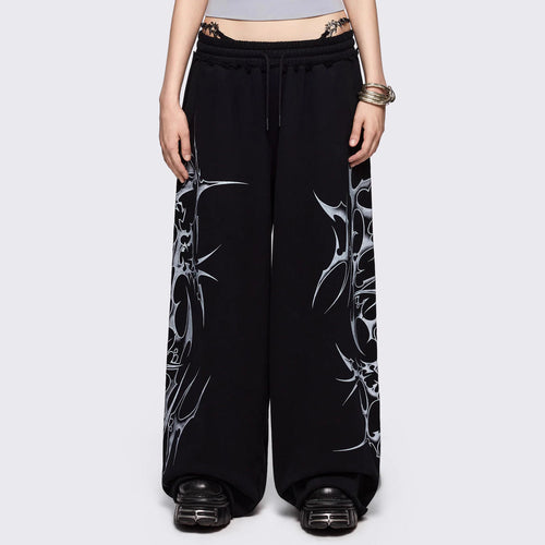 Damen Urbaner Baggy-Hosen mit Grafiken Drune