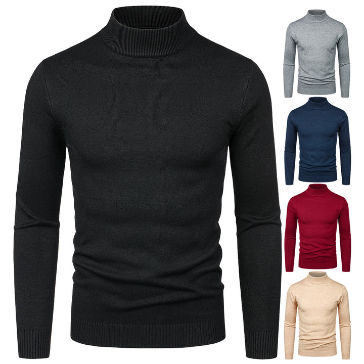 Herren Hochwertiger Rollkragenpullover aus feiner Baumwolle Drune
