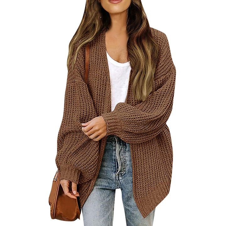 Damen Oversized Chunky Strickjacke Drune