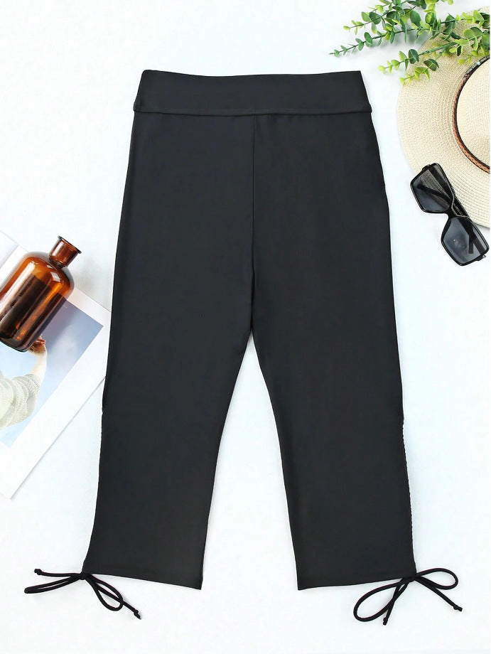 Damen Sportliche Leggings mit verstellbaren Beinsäumen Drune