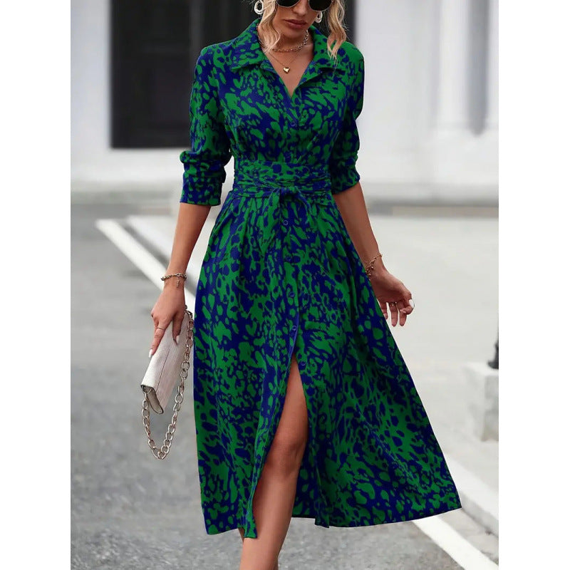 Damen Maxikleid mit eleganter Wickeloptik und raffinierten Blumendetails Drune